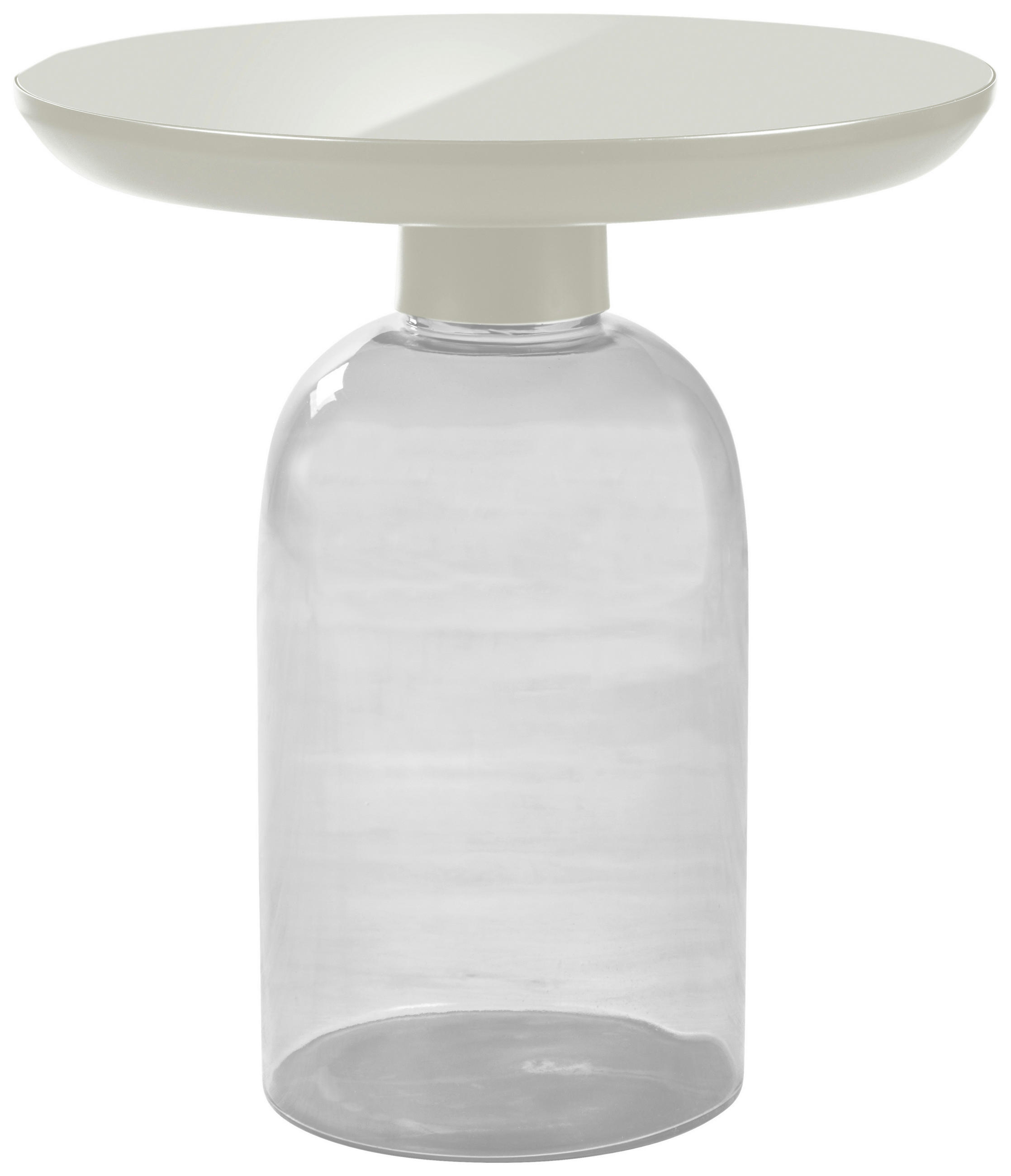 BEISTELLTISCH 50/50/56 cm Hellgrau, Transparent rund - Transparent/Hellgrau, Design, Glas/Metall (50/50/56cm) - Livetastic