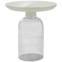 BEISTELLTISCH 50/50/56 cm Hellgrau, Transparent rund  - Transparent/Hellgrau, Design, Glas/Metall (50/50/56cm) - Livetastic