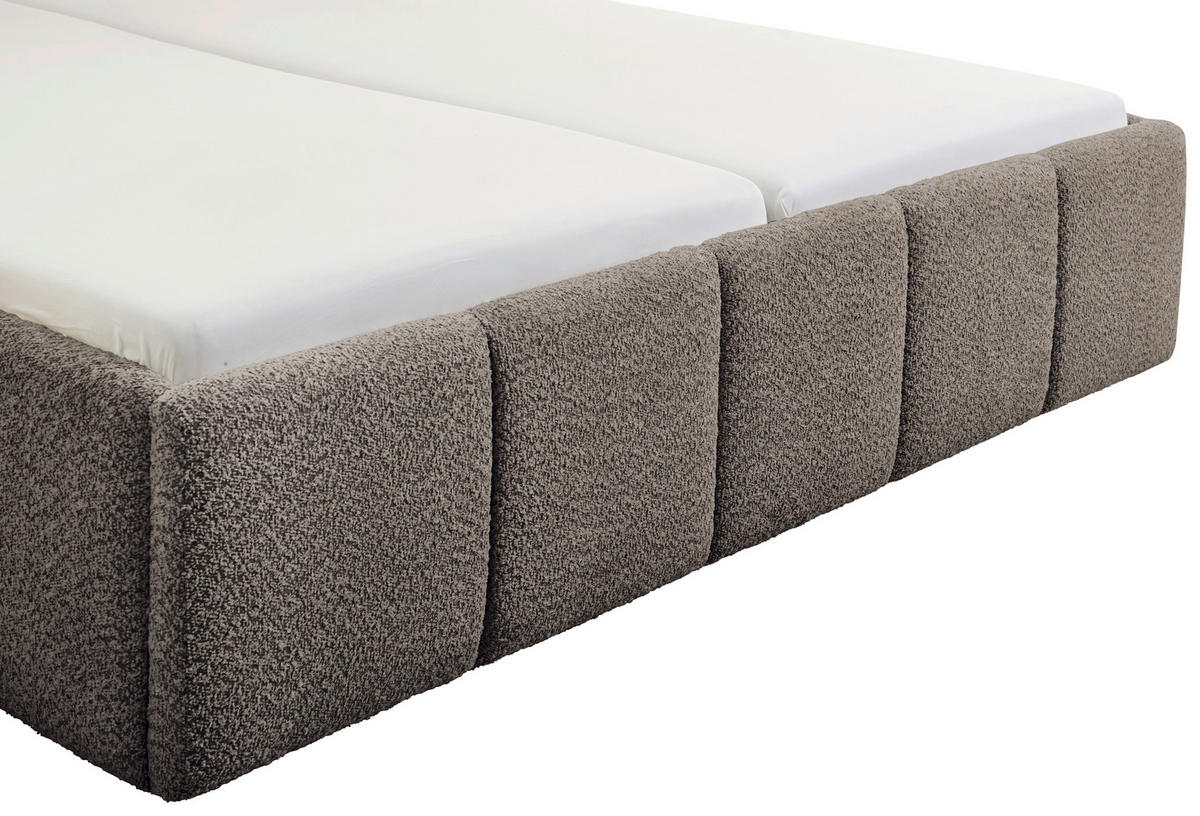 POLSTERBETT 180/200 cm  in Anthrazit  - Anthrazit/Schwarz, Design, Holz/Textil (180/200cm) - Xora