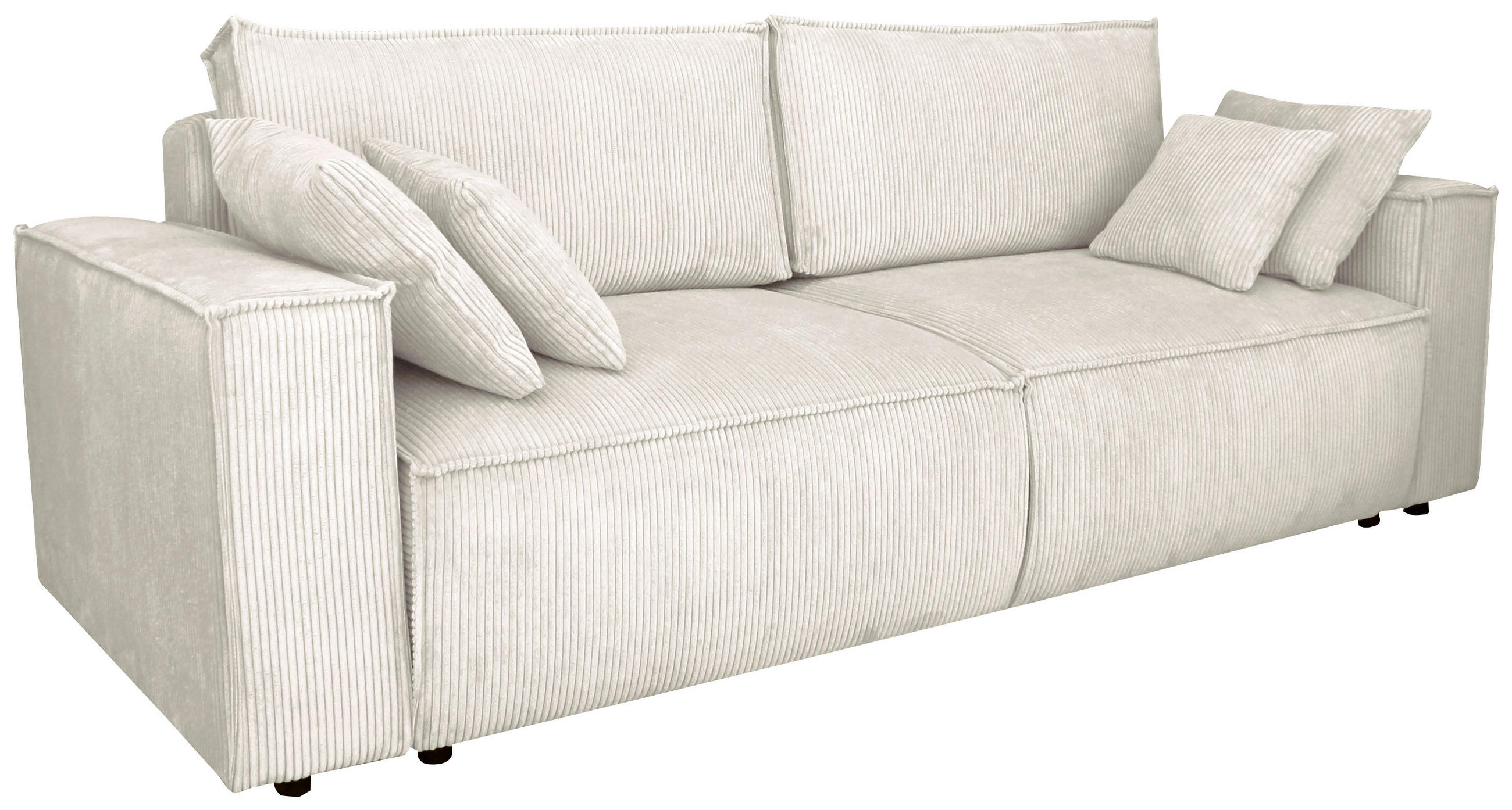 SCHLAFSOFA Cord Beige  - Beige/Schwarz, KONVENTIONELL, Kunststoff/Textil (240/89/100cm) - Carryhome