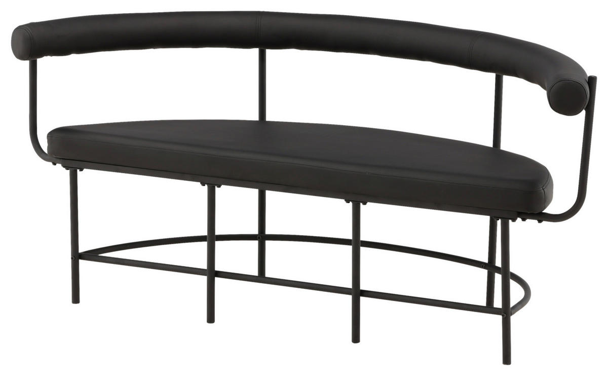 SITZBANK  in 165/75/51 cm  - Schwarz, Design, Textil/Metall (165/75/51cm) - Livetastic
