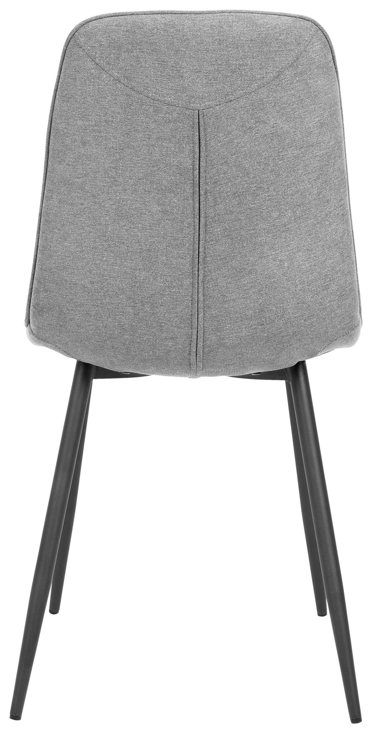 STUHL Webstoff Grau Pappel Sperrholz  - Schwarz/Grau, MODERN, Holz/Textil (47/87/58cm) - P & B