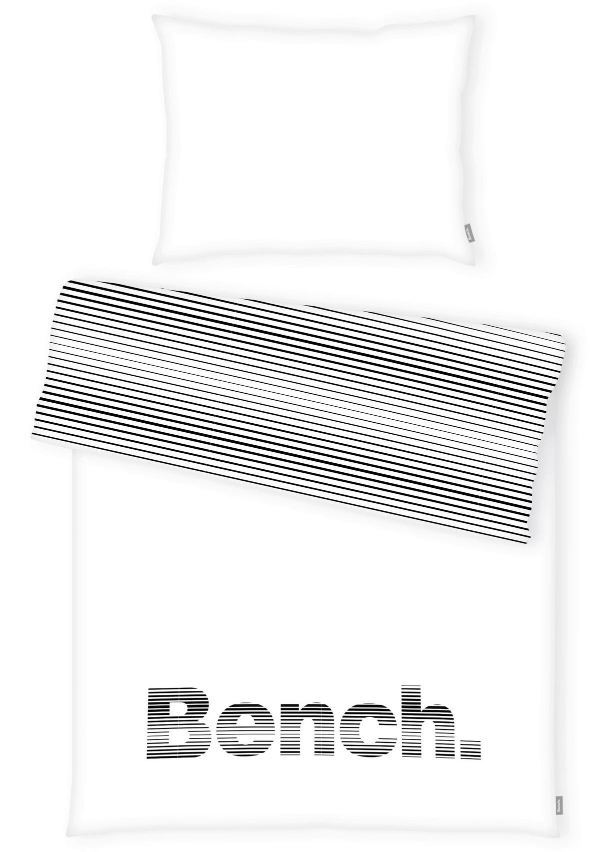WENDEBETTWÄSCHE 2-teilig 155/220 cm  - Schwarz/Weiß, Basics, Textil (155/220cm) - Bench