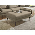 ECKSOFA  in Flachgewebe Hellbraun Armteilverstellung, Relaxfunktion, Drehsitzfunktion  255-365/175-224 cm  - Hellbraun/Schwarz, Design, Textil/Metall (255-365/175-224cm) - Dieter Knoll