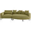 BIGSOFA in Webstoff Olivgrün  - Schwarz/Olivgrün, Design, Textil/Metall (283/150cm) - Livetastic