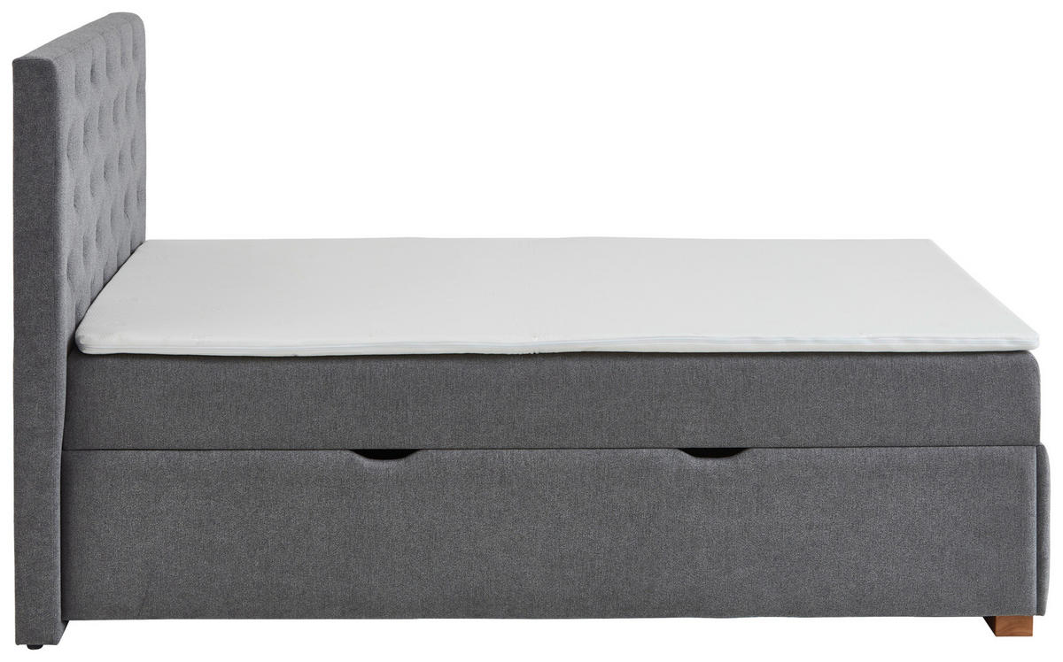 BOXBETT 140/200 cm  in Anthrazit  - Eichefarben/Anthrazit, Basics, Holz/Textil (140/200cm) - Boxxx