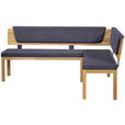 ECKBANK 248/171 cm Webstoff Blau, Eichefarben Eiche vollmassiv   - Blau/Eichefarben, KONVENTIONELL, Holz/Textil (248/171cm) - Linea Natura