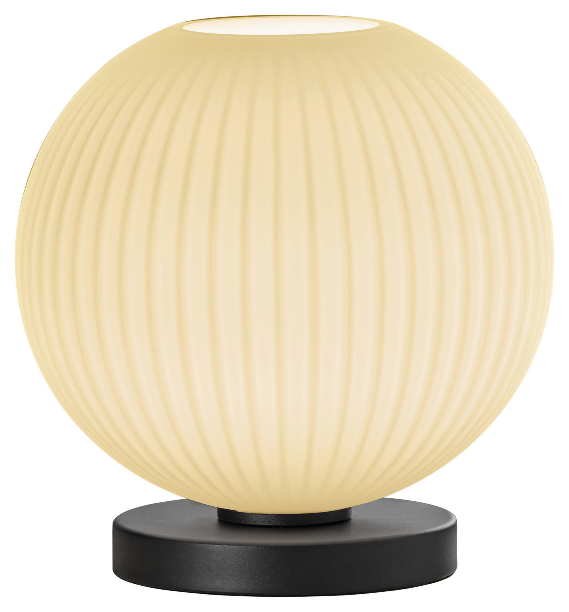 STOLNÁ LAMPA, 25 cm - čierna/biela, Design, kov/sklo (25cm) - Dieter Knoll