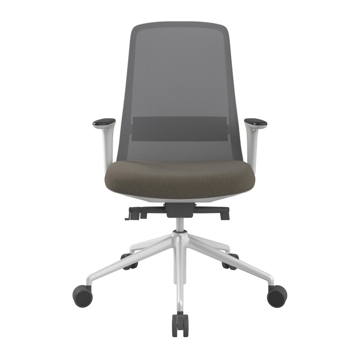 DREHSTUHL Braun, Grau, Weiß  - Braun/Weiß, MODERN, Kunststoff/Textil (70/103-115/70cm)
