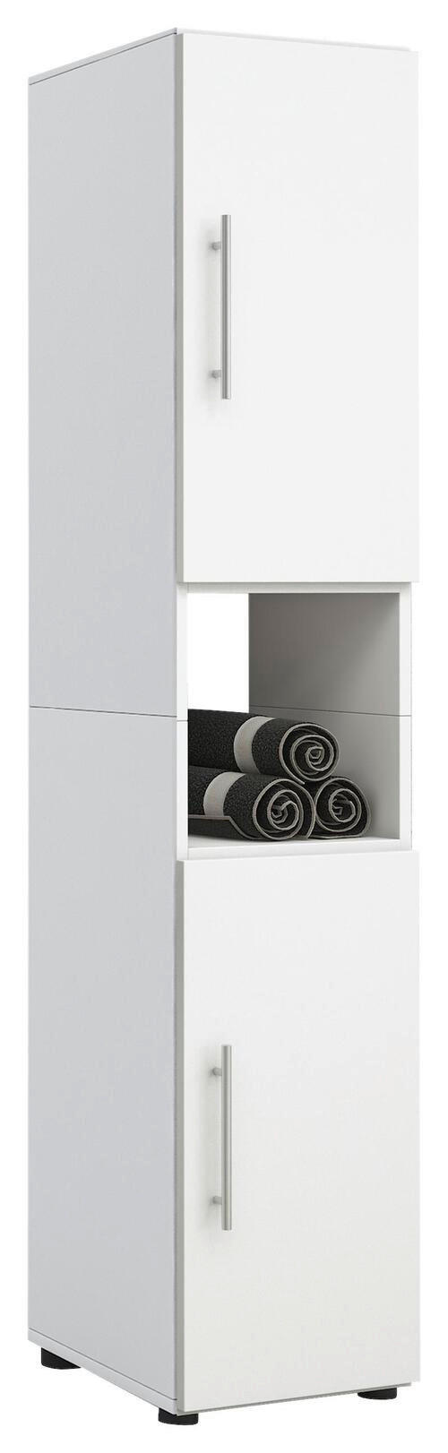 HOCHSCHRANK - Silberfarben/Schwarz, KONVENTIONELL, Holzwerkstoff/Kunststoff (31/160/30cm) - MID.YOU