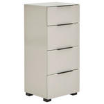 KOMMODE , 45/99,7/42 cm, 4 Schublade(n)  - Kaschmir/Schwarz, Design, Glas/Holzwerkstoff (45/99,7/42cm) - Novel