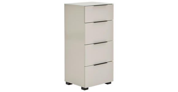 KOMMODE , 45/99,7/42 cm, 4 Schublade(n)  - Kaschmir/Schwarz, Design, Glas/Holzwerkstoff (45/99,7/42cm) - Novel