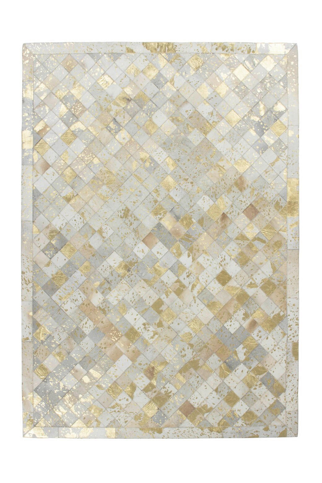 FLACHWEBETEPPICH 120/170 cm Lavish 210 Elfenbein / Gold  - Goldfarben/Creme, Basics, Leder/Textil (120/170cm) - Novel