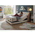 BOXSPRINGBETT 180/200 cm,  in Creme, Matratze, Bettkasten, Topper, motorische Verstellbarkeit, H2 = mittel  - Silberfarben/Creme, Design, Kunststoff/Textil (180/200cm) - Esposa