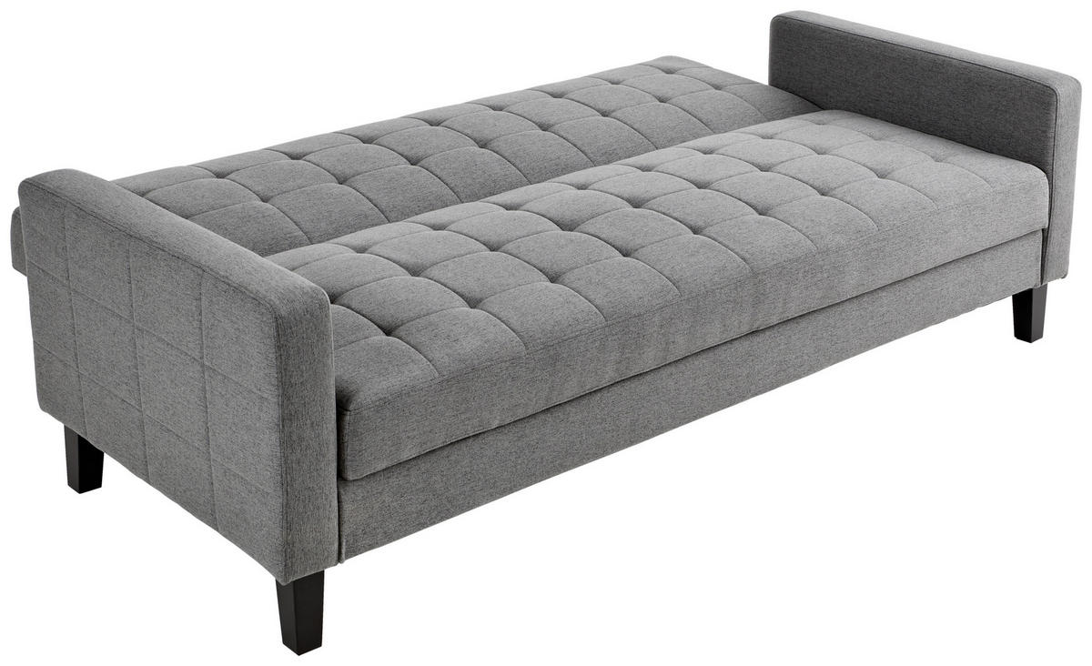 SCHLAFSOFA in Webstoff Dunkelgrau  - Dunkelgrau/Schwarz, Design, Holz/Textil (204/81/85cm) - Livetastic