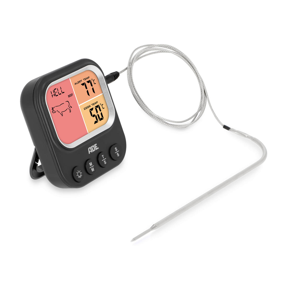 BRATENTHERMOMETER  - Schwarz, Basics, Kunststoff (8,8/8/2,8cm)