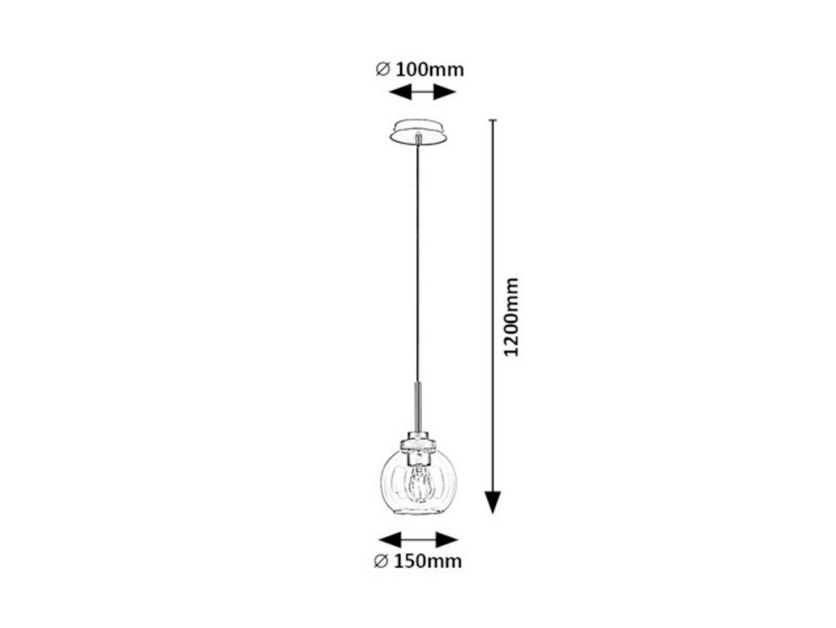 VISEČA SVETILKA  Tirina      15/120 cm      E27 - črna/prozorno, Trend, kovina/steklo (15/120cm)