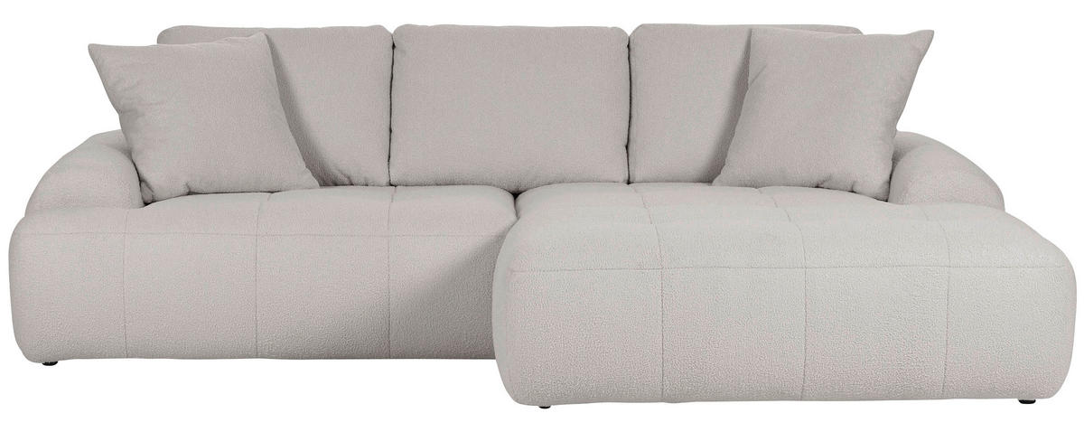 ECKSOFA in Flachgewebe Schlammfarben  - Schlammfarben/Schwarz, Konventionell, Kunststoff/Textil (286/195cm) - Carryhome