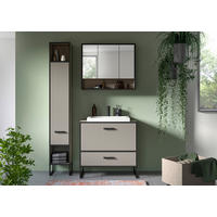 BADEZIMMER 3-teilig  in 110 cm  - Kaschmir/Schwarz, MODERN, Holzwerkstoff/Metall (110cm) - MID.YOU
