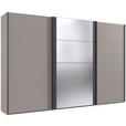 SCHWEBETÜRENSCHRANK  in Graphitfarben, Sahara  - Schwarz/Graphitfarben, KONVENTIONELL, Glas/Holzwerkstoff (360/236/64cm) - Carryhome