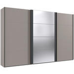 SCHWEBETÜRENSCHRANK  in Graphitfarben, Sahara  - Schwarz/Graphitfarben, KONVENTIONELL, Glas/Holzwerkstoff (360/236/64cm) - Carryhome