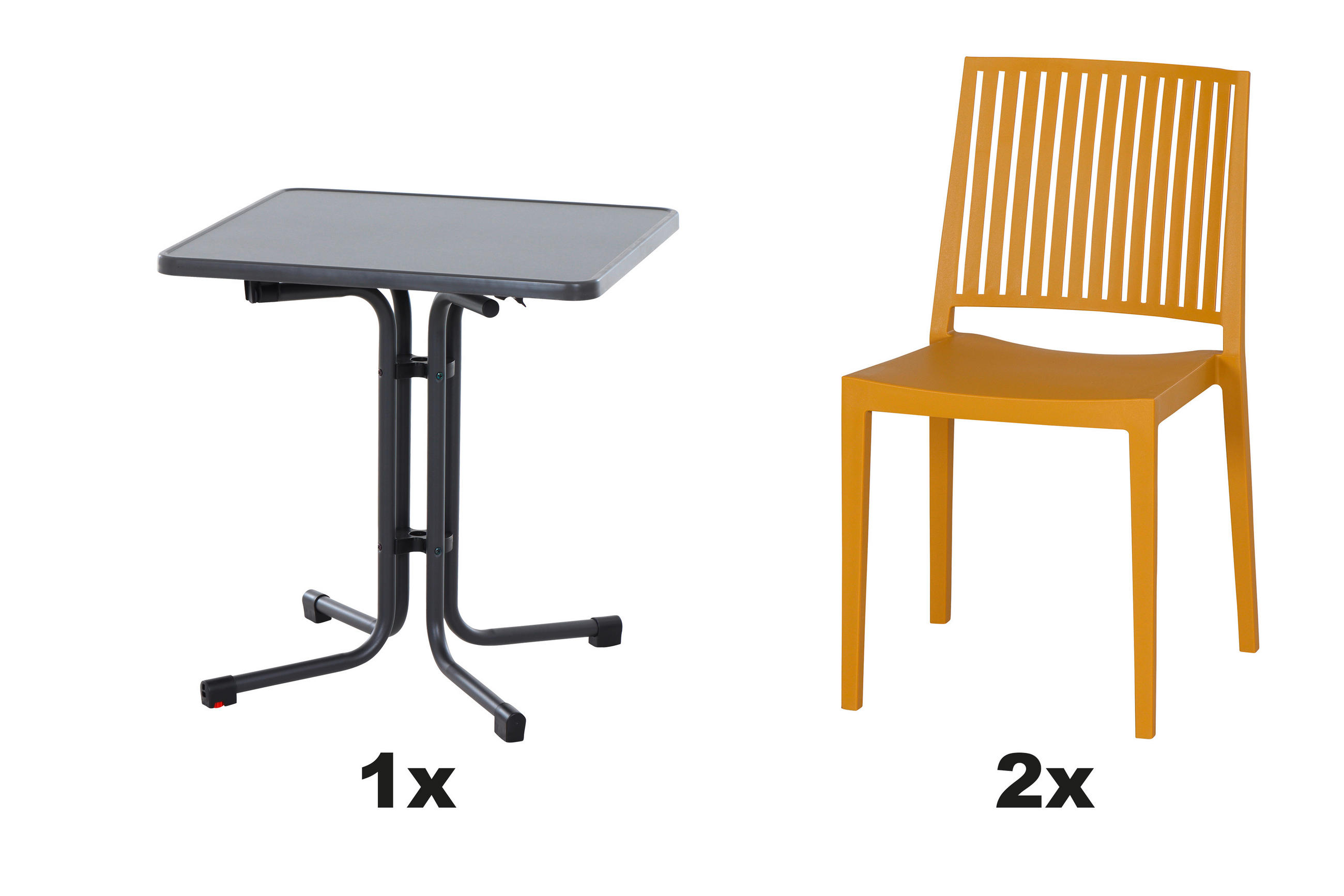 GARTENGARNITUR 3-teilig  - Gelb, Basics, Holzwerkstoff/Kunststoff (70/80/70cm) - Siena Garden