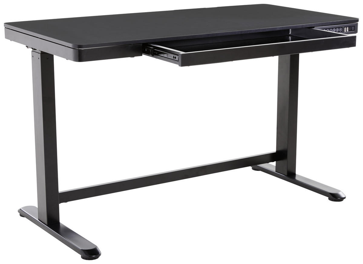 PÍSACÍ STÔL, čierna, 120/60/72 cm - čierna, Modern, kov/kompozitné drevo (120/60/72cm) - Livetastic