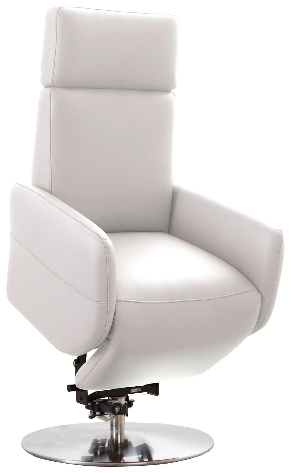 DREHSTUHL  in Weiß  - Chromfarben/Weiß, KONVENTIONELL, Leder/Metall (71/110/82cm) - Sit & More