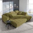 ECKSOFA in Mikrofaser Grün  - Chromfarben/Grün, Design, Textil/Metall (301/207cm) - Xora