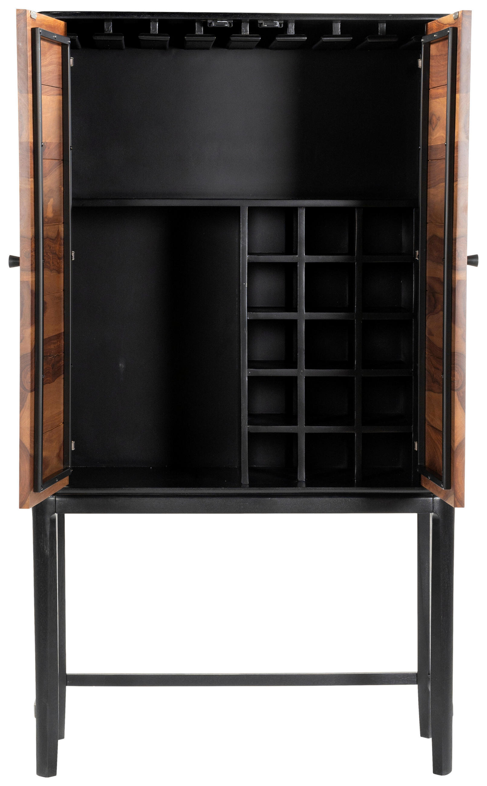 BARSKÅP svart, sheshamfärgad  90/160/40 cm  - sheshamfärgad/svart, Design, metall/trä (90/160/40cm) - Ambia Home
