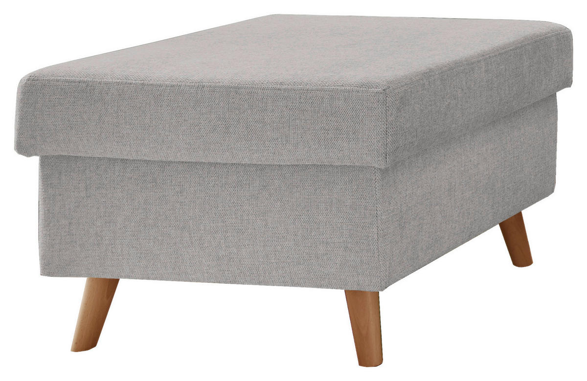 HOCKER in Textil Grau  - Naturfarben/Grau, Design, Holz/Textil (61/43/61cm) - P & B