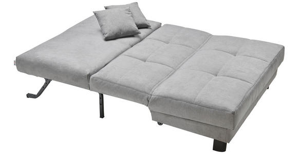 SCHLAFSOFA Mikrovelours Grau  - Schwarz/Grau, KONVENTIONELL, Textil/Metall (145/85/100cm) - Carryhome