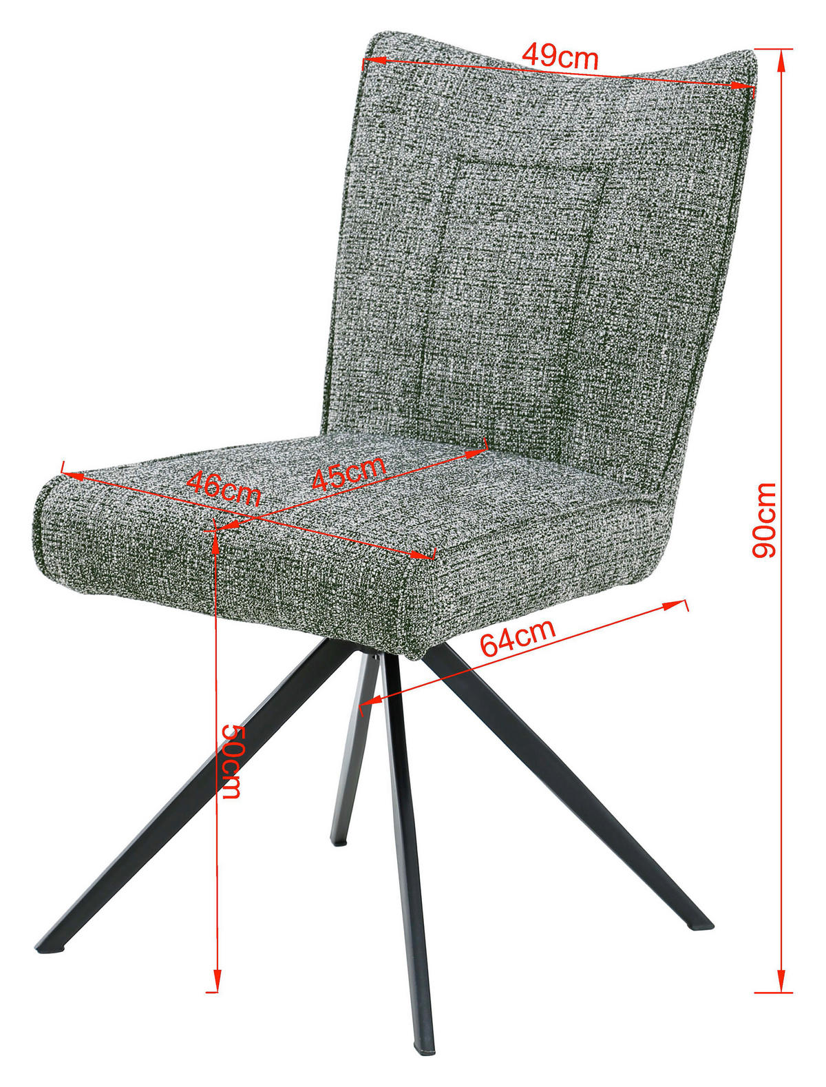 STOL järn vävt tyg  - grön/svart, Design, metall/textil (49/89/66cm) - Carryhome