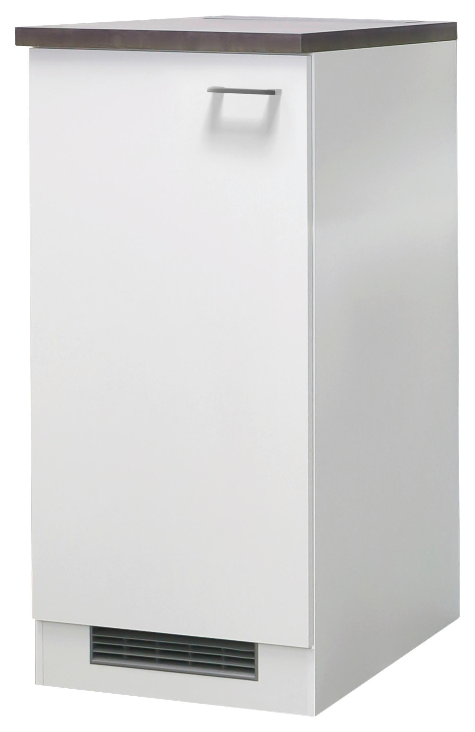GERÄTEUMBAUSCHRANK 60/126/60 cm in Weiß - Graubraun/Alufarben, KONVENTIONELL, Holzwerkstoff/Kunststoff (60/126/60cm) - FlexWell
