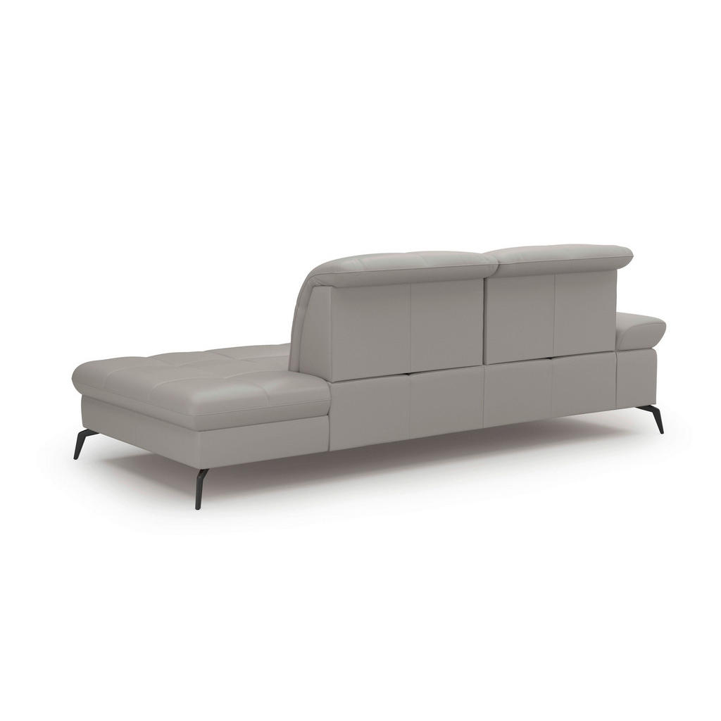 Thumbnail - Sit & More Récamiere, Hellgrau, Leder, Echtleder, Nappaleder, 231x90x122 cm, Goldenes M, Made in Europe, DGM-Klimapakt, ...