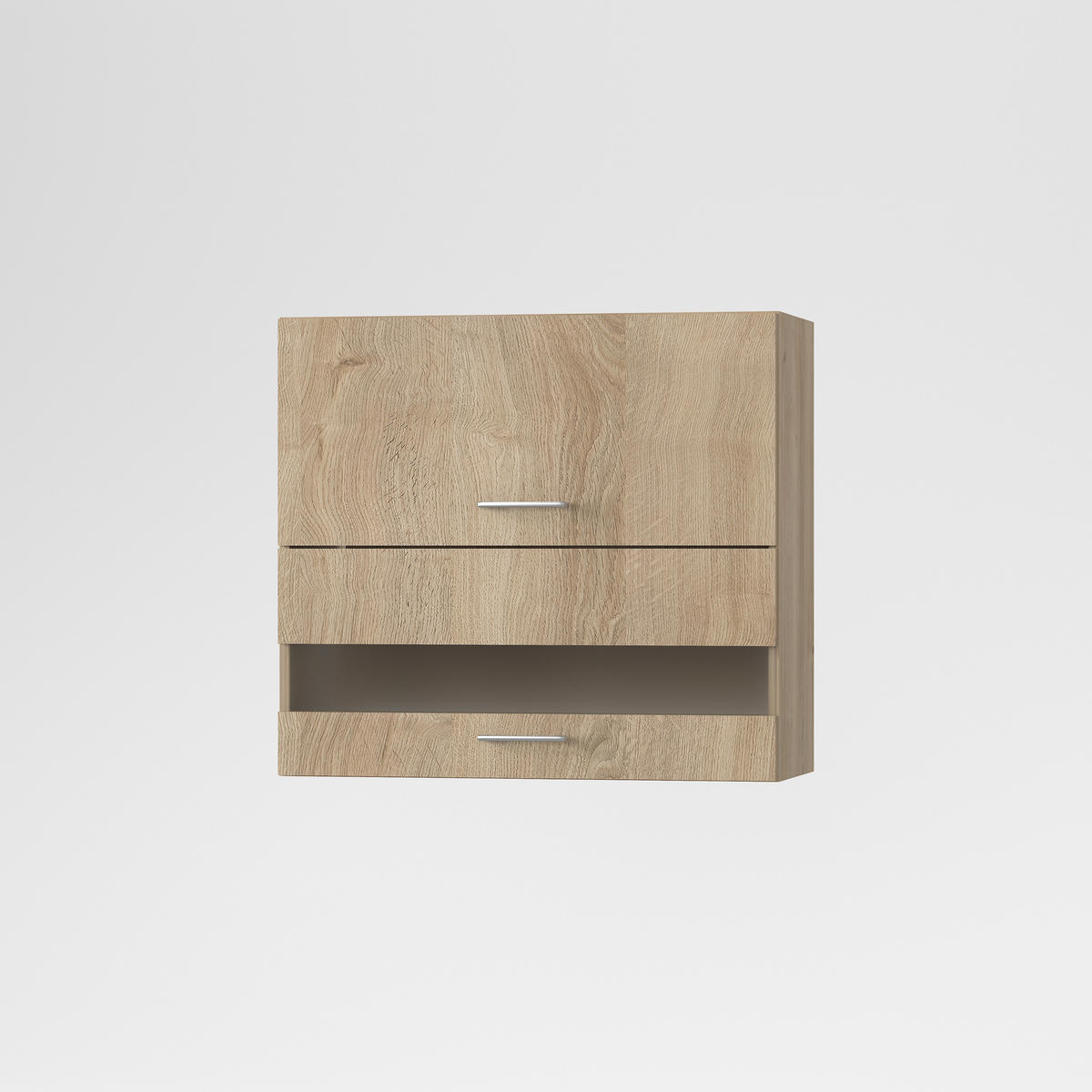 KONYHAI FALISZEKRÉNY - tölgyfa színű, Basics, Üveg/fa (80/72/33cm) - Carryhome