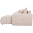 ECKSOFA  in Velours Creme  298/168 cm  - Creme/Schwarz, KONVENTIONELL, Kunststoff/Textil (298/168cm) - Carryhome