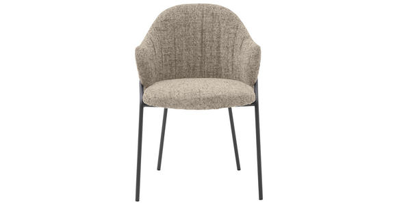 ARMLEHNSTUHL  in beflockt  - Anthrazit/Hellgrau, Design, Textil/Metall (55/84/55cm) - Belluti