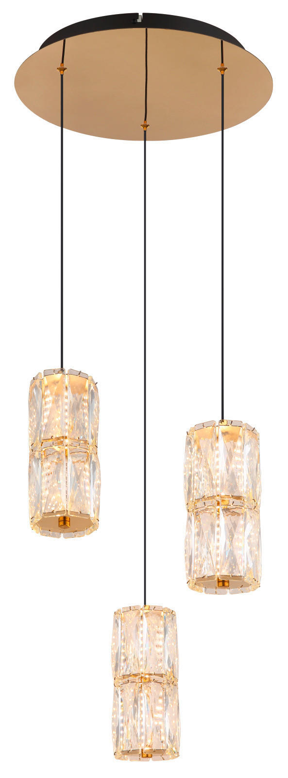 LED FÜGGŐLÁMPA 36/150 cm  - fekete/arany, Konventionell, műanyag/Üveg (36/150cm)