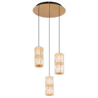LED FÜGGŐLÁMPA 36/150 cm  - fekete/arany, Konventionell, műanyag/Üveg (36/150cm)
