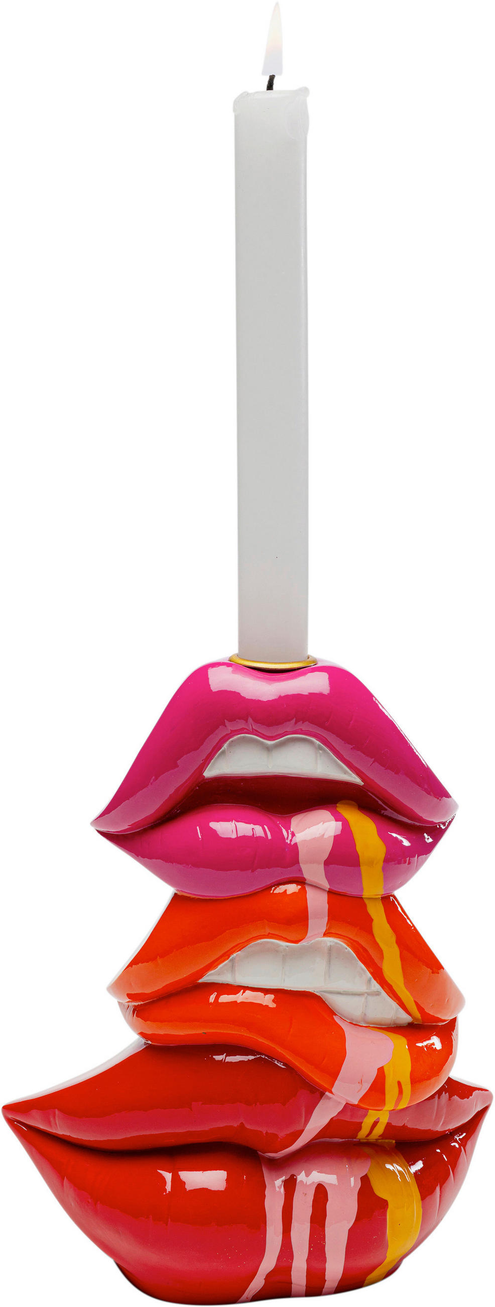 KERZENHALTER - Pink/Rot, Design, Kunststoff (17/21/7cm) - Kare-Design
