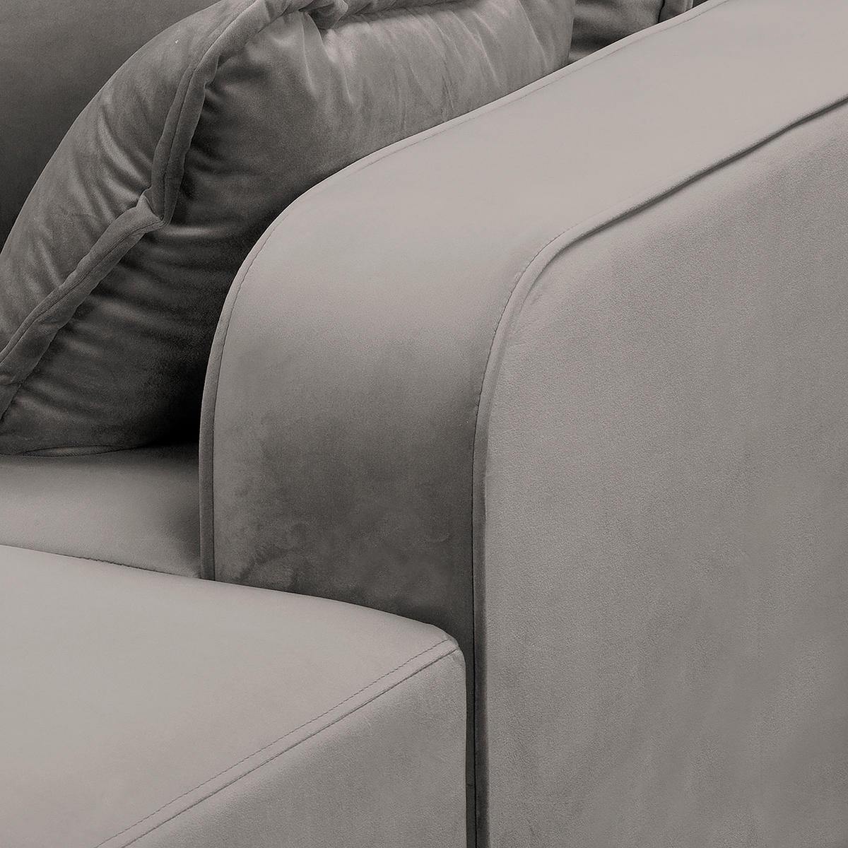 ECKSOFA Mikrofaser Grau  - Wengefarben/Grau, Design, Holz/Textil (230/150cm) - Livetastic