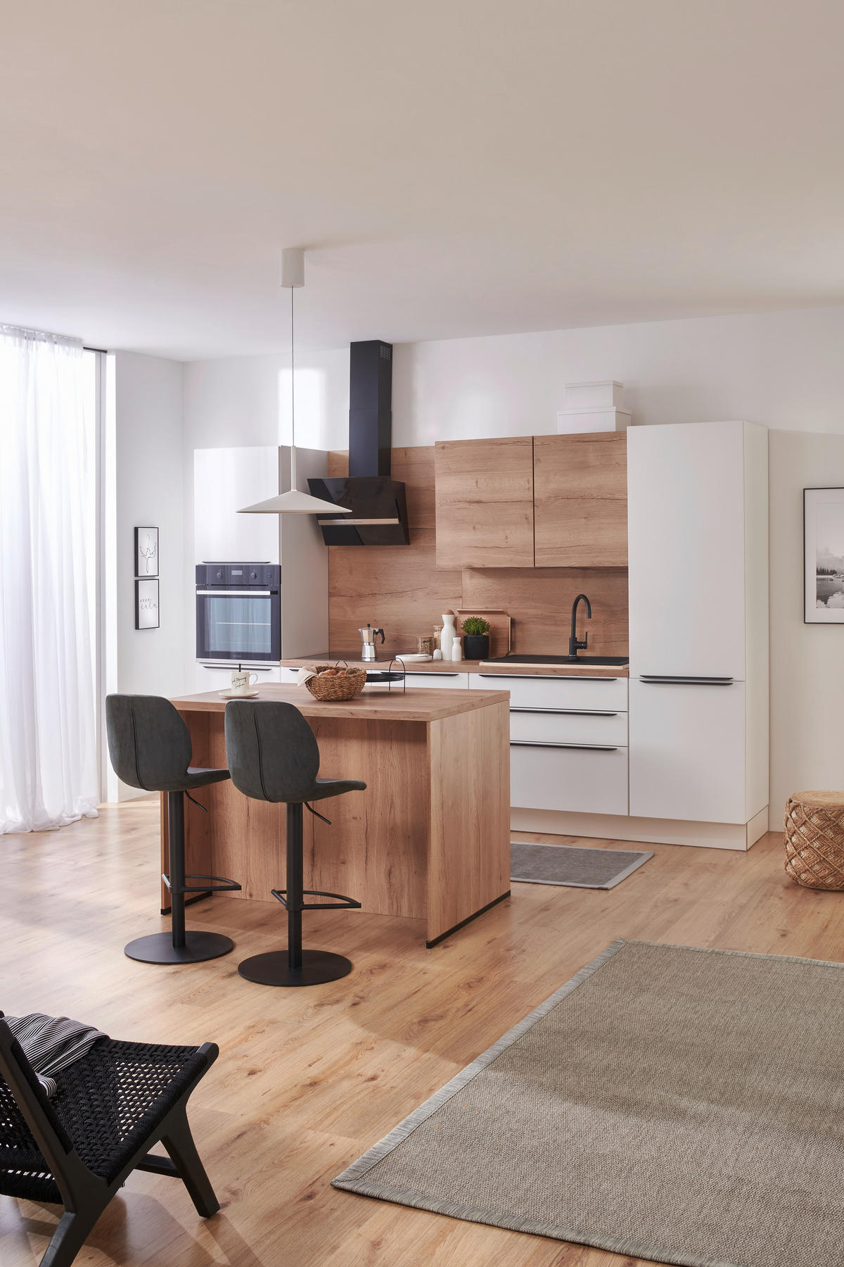 VESTAVNÁ KUCHYŇ - bílá, Design, kompozitní dřevo - Celina