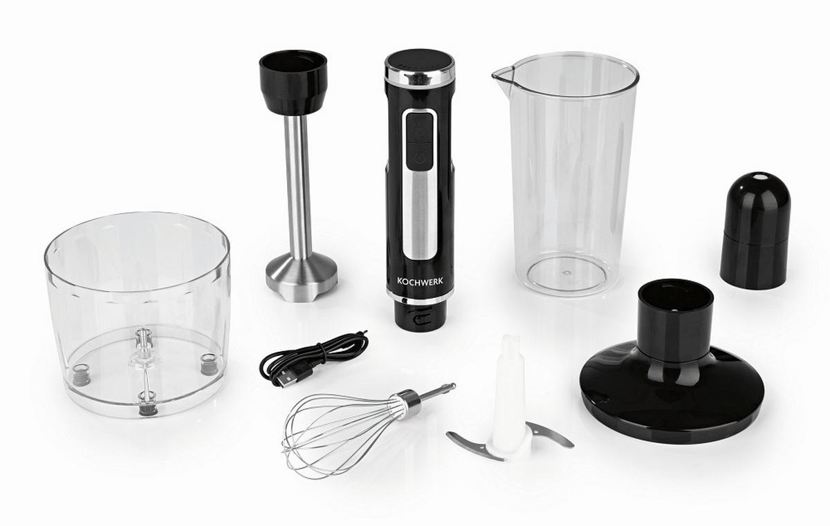 STABMIXER-SET Rachs KOCKWERK 4-teilig  - Edelstahlfarben/Schwarz, Basics, Kunststoff/Metall (35/5/5cm)