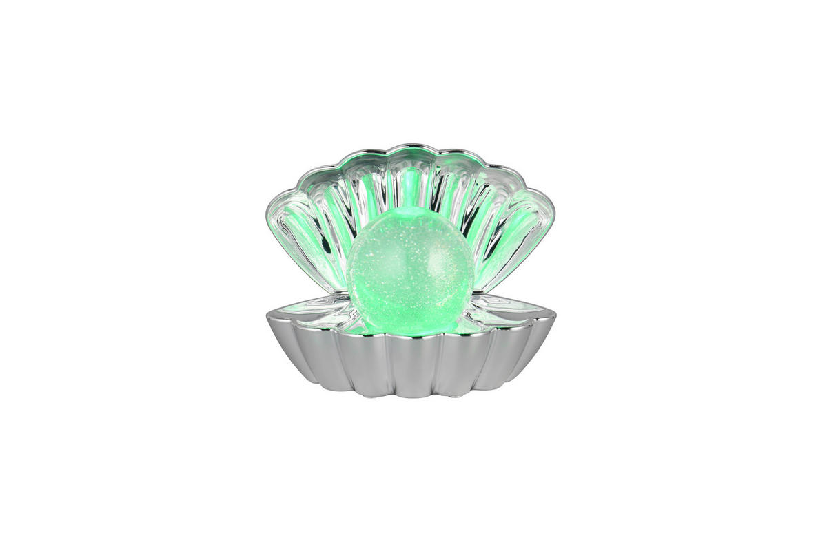 LED-TISCHLEUCHTE Shelly 17,5/15/12,5 cm   - Chromfarben/Transparent, Trend, Kunststoff (17,5/15/12,5cm)