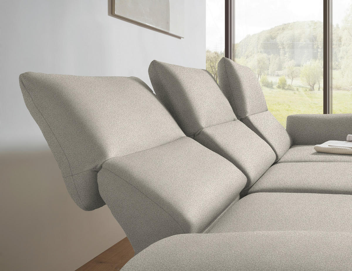 ECKSOFA  in Flachgewebe Naturfarben  255-365/175-224 cm  - Schwarz/Naturfarben, Design, Textil/Metall (255-365/175-224cm) - Dieter Knoll