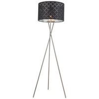 STEHLEUCHTE 62/160 cm    - Silberfarben/Grau, Basics, Textil/Metall (62/160cm) - Globo