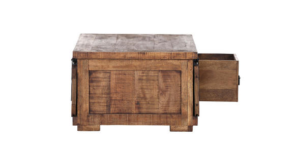 COUCHTISCH Mangoholz massiv 100/70/45 cm rechteckig Naturfarben, Schwarz  - Schwarz/Naturfarben, KONVENTIONELL, Holz/Holzwerkstoff (100/70/45cm) - Landscape