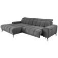 ECKSOFA inkl.Funktionen Anthrazit Chenille  - Anthrazit/Schwarz, MODERN, Textil/Metall (195/300cm) - Xora