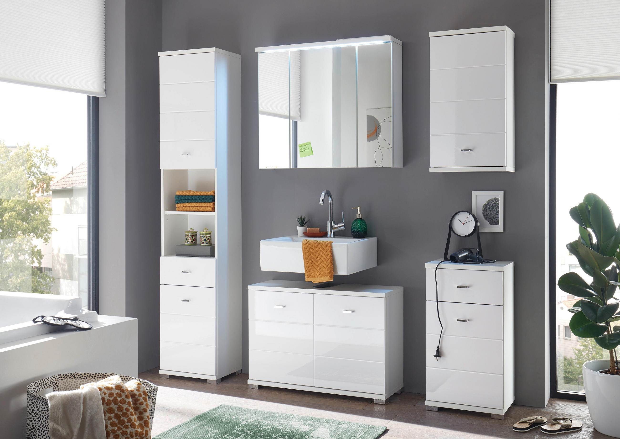SPIEGELSCHRANK 80/69/20 cm  - Weiß, Basics, Glas/Holzwerkstoff (80/69/20cm) - Livetastic
